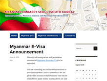 Tablet Screenshot of myanmar-embassy-seoul.com